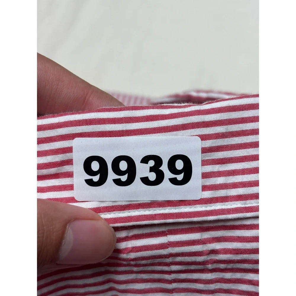 Polo Ralph Lauren Mens 3XLT Red White Seersucker Stripe Short Sleeve Shirt 3TG L